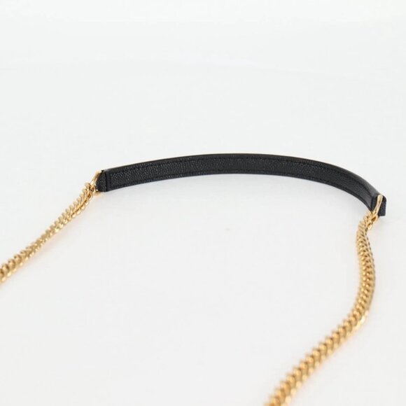 SAINT LAURENT Chain Lou Mini Shoulder Bag Leather Black Gold Auth yk18547A - Picture 11 of 16
